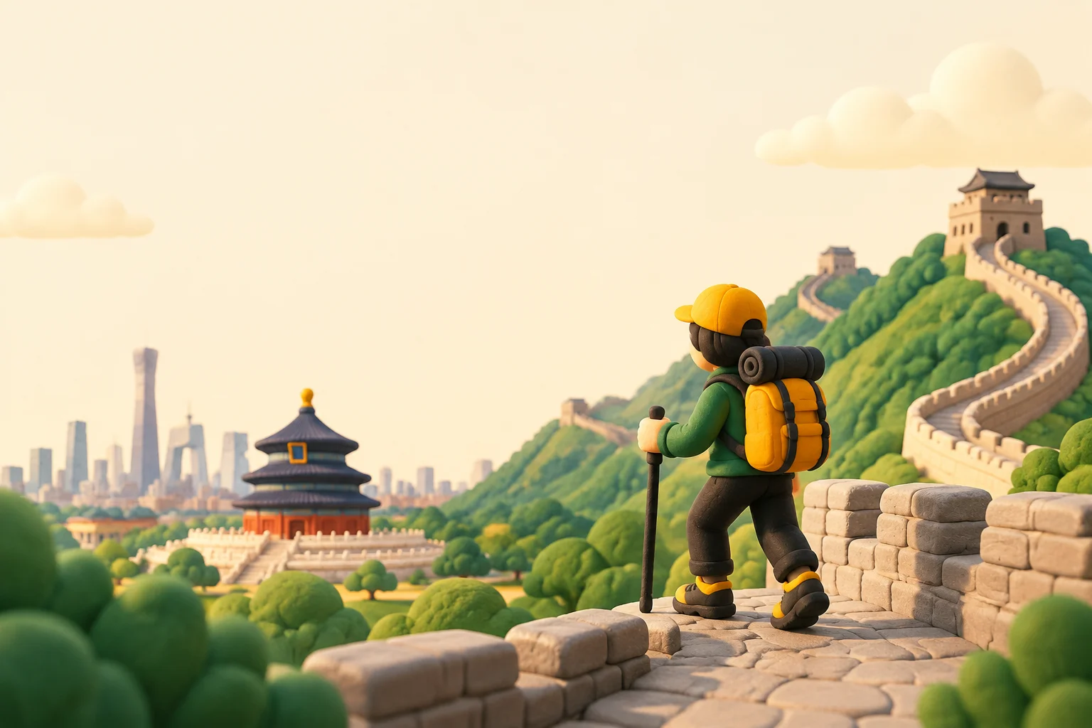 Traveller checking a phone with an installed Beijing eSIM after landing in China
